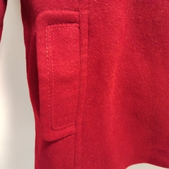 Calvin Klein Women's Size Double Breasted 100% Wool Red Peacoat (Size 14 - Picture 5 of 15